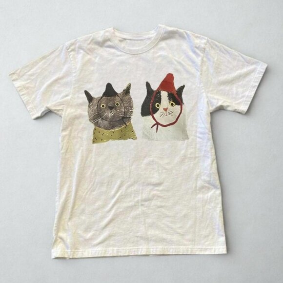 Gildan Other - Y2K White Cute cat T-shirt